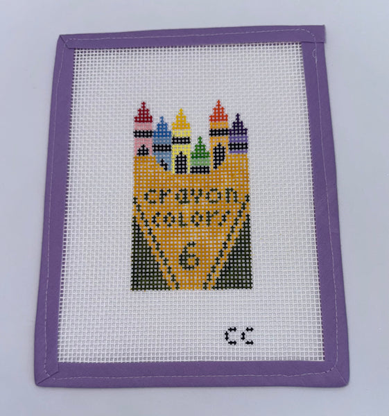 Crayons needlepoint canvas