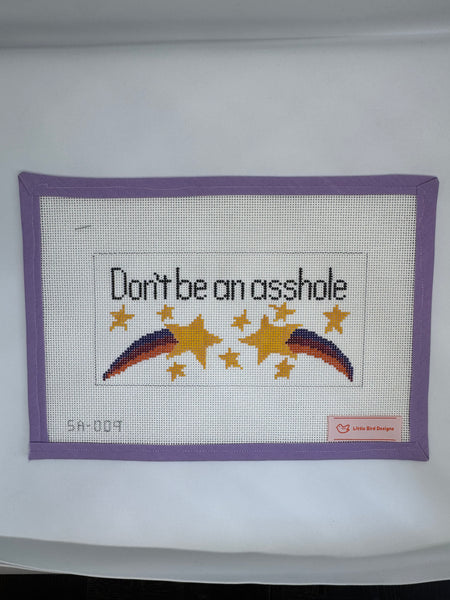 Don’t be an a*shole needlepoint canvas