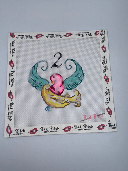 Bad B*tch 2nd day of Christmas needlepoint canvas