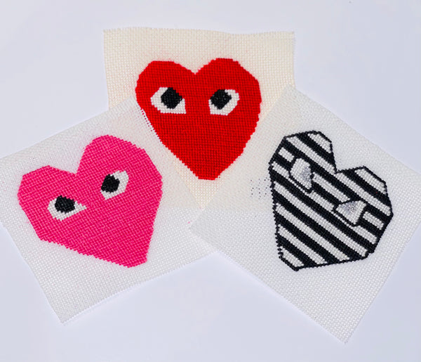 Heart Eyes Hand Painted Needlepoint Canvas
